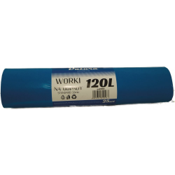 Worki_na śmieci DATURA 120L standard (25szt) niebieskie 32mic LDPE