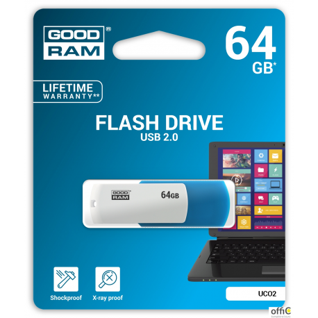 Pamięć USB GOODRAM 64GB UCO2 miks kolorów USB 2.0 UCO2-0640MXR11