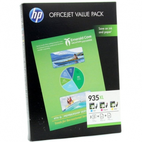 Zestaw trzech tuszy HP 935XL do Officejet Pro 6830 | CMY + papier