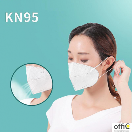 Maseczka ochronna wielorazowa KN95 FFP2 filtracja 95% cząsteczek wg zaleceń WHO Certyfikat EN 149