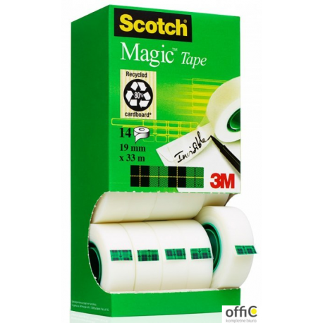 Taśmy Scotch Magic 19x33m 12+2 w kartonowym podajniku rolki 8-1933R14 3M