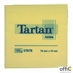 Bloczek TARTAN 76x76 żółte 100kartek 07676 3M