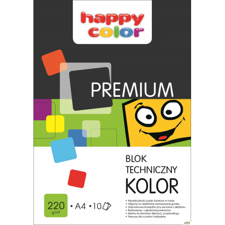 Blok techniczny kolor PREMIUM 220g A3 HAPPY COLOR 3722 3040-09