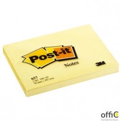 Bloczek samoprzylepny POST-IT_ (657), 102x76mm, 1x100 kart., żółty