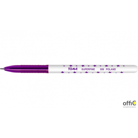 Długopis TO-059 S-FINE fioletowy TOMA GWIAZDKI