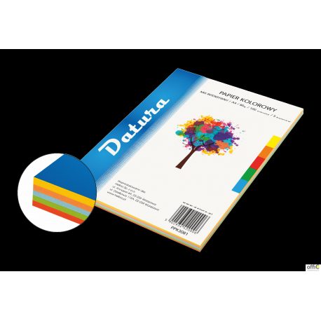 Papier xero kolorowy DOTTS/DATURA A4 80g (100) mix intensywny