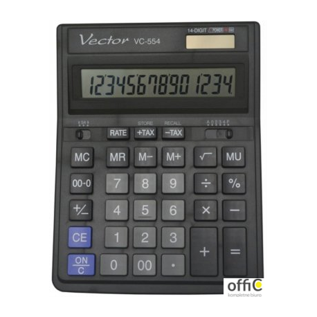 Kalkulator VECTOR VC-554 czarny 14poz.