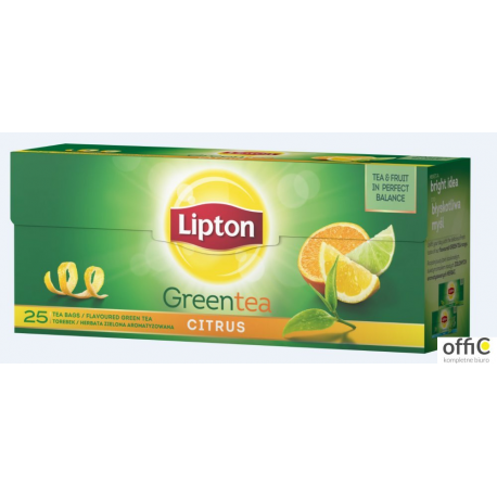 Herbata LIPTON GREEN CITRUS 25 torebek zielona