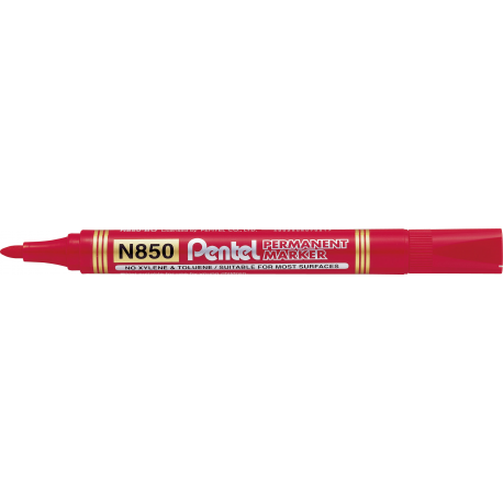 Marker permanentny N850 czerwony okrągła końcówka PENTEL