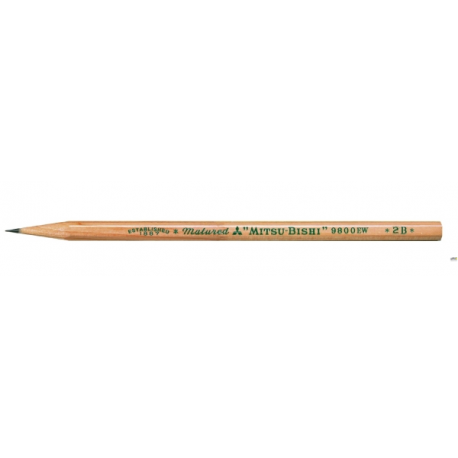 Ołówek z drewna cedrowego ekologiczny bez gumki (2B) UNI (12szt)