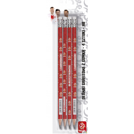 Ołówek trójkatny z gumka HB op4szt PZPN 206016001 ASTRA