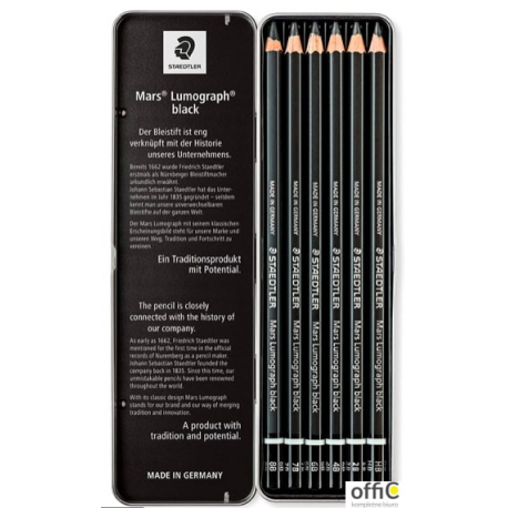 Ołówek LUMOGRAPH black 2B, 4B, 6B, 8B 6szt. S 100B G6 STAEDTLER