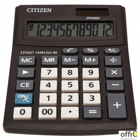 Kalkulator biurowy CITIZEN CMB1201-BK Business Line, 12-cyfrowy, 137x102mm, czarny
