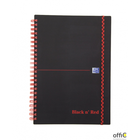 Kołonotatnik A5 70k linie PP OXFORD Black"n"red 400047655
