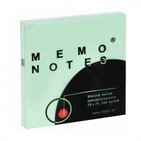 Notes 75×75 mm, 100 kartek, zielony pastelowy DALPO