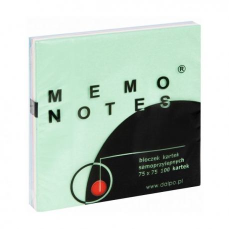 Notes 75×75 mm, 100 kartek, mix pastelowy DALPO