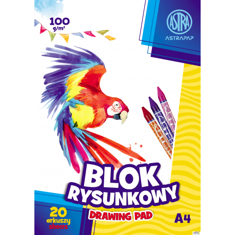 Blok rysunkowy ASTRAPAP A4 100g 20 ark, 106119001