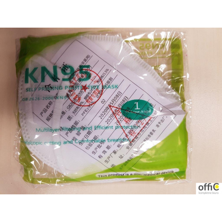 Maseczka ochronna KN95 FFP2 z zaworkiem 10szt biała filtracja 95% CE