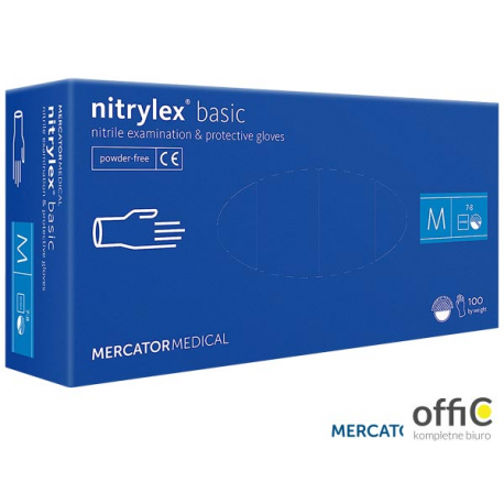 Rękawice nitrylowe L (100) granatowe NITRYLEX MERCATOR MEDIAL 8%VAT
