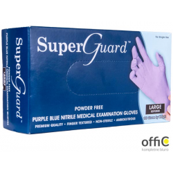 Rękawice nitrylowe niebieskie bezpudrowe M (100) SUPERGUARD 8%VAT