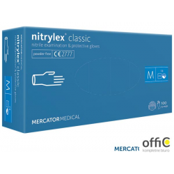 Rękawice nitrylowe M (100) niebieskie NITRYLEX MERCATOR MEDIAL 8%VAT