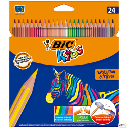 Kredki ołówkowe BIC Kids Eco Evolution Stripes 24kol., 950525