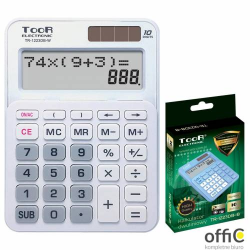 Kalkulator dwuliniowy TOOR TR-1223DB-W 10-pozycyjny biały 120-1900