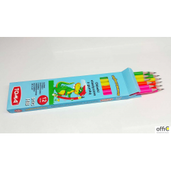 Ołówki z żywicy syntetycznej ZĘBOZAURUS,HB, kolorowe z gumką, mix TO-002 Toma