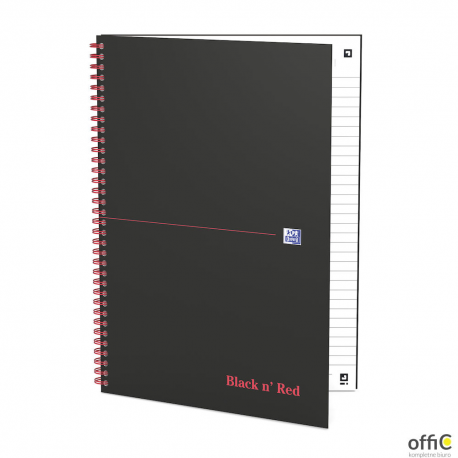 Kołonotatnik A4 70 kartek, linia / tagi, BLACK n" RED, OXFORD, 400047608