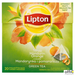 Herbata LIPTON PIRAMID GREEN TEA 20t zielona mandarynka pomarańcza