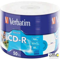 Płyta CD-R VERBATIM (50) 700MB 52x wrap INKJET PRINTABLE 43794