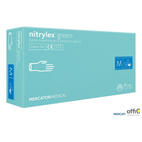 Rękawice nitrylowe XL 100szt kolor miętowy bezpudrowe MERCATOR MEDICAL 8%VAT