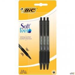 Długopis BIC Soft Feel czarny Blister 3szt, 837395