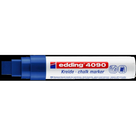 Marker kredowy ścięta końcówka 4 -15 mm kredowy niebieski Edding 4090/003/N