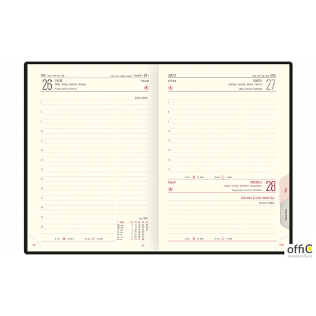 Kalendarz A5 LUX książkowy (L3), 11 - czarny linea / złoty 2023
