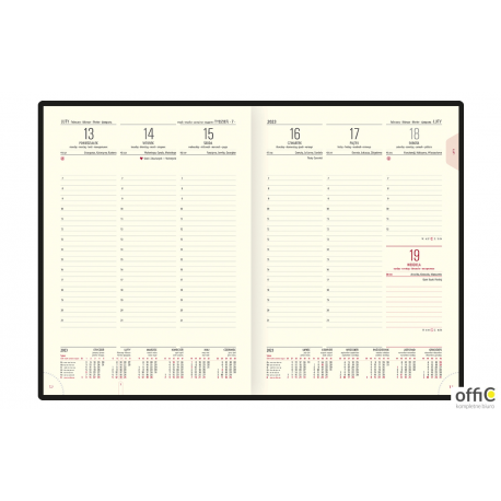 Kalendarz A4 CLASSIC (C1)17-szary juta/wstawka tekstylna 2023
