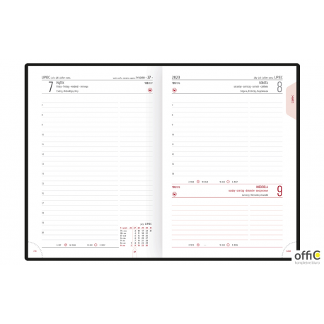 Kalendarz A5 STANDARD książkowy (KS1), 15 - grafit melange /wstawka 2023