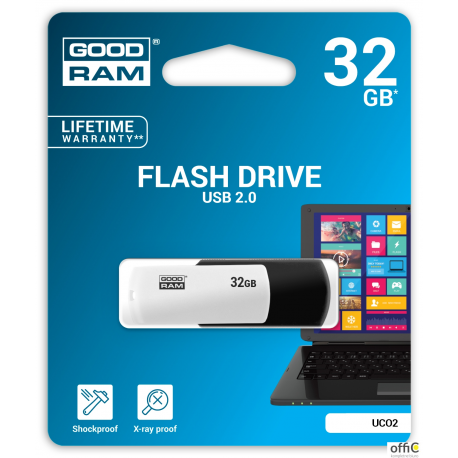 Pamięć USB GOODRAM 32GB UCO2 czarno-biały USB 2.0 UCO2-0320KWR11