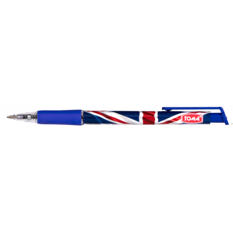 Długopis GREAT BRITAIN, końcówka 1.0mm, niebieski, automat TO-068 Toma