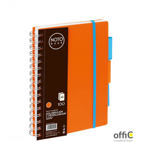 Kołobrulion Grand NOTObook A5 100k pomarańczowy kratka 150-1410 3 przekładki