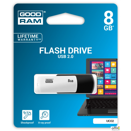 Pamięć USB GOODRAM 8GB UCO2 czarno-biały USB 2.0 UCO2-0080KWR11