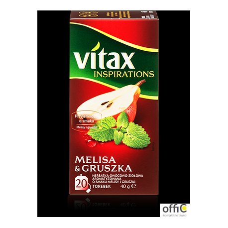 Herbata VITAX INSPIRATIONS Melisa&Gruszka (20 saszetek) 40g zawieszka